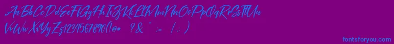 Coral Pen Free-fontti – siniset fontit violetilla taustalla