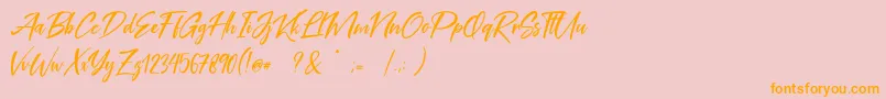 Coral Pen Free Font – Orange Fonts on Pink Background