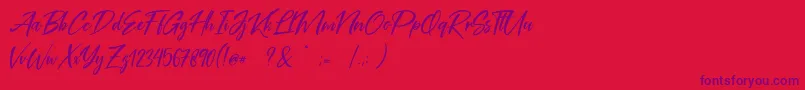 フォントCoral Pen Free – 赤い背景に紫のフォント