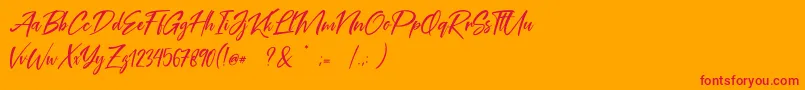Coral Pen Free Font – Red Fonts on Orange Background