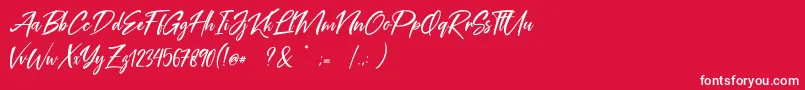 Coral Pen Free-Schriftart – Weiße Schriften auf rotem Hintergrund