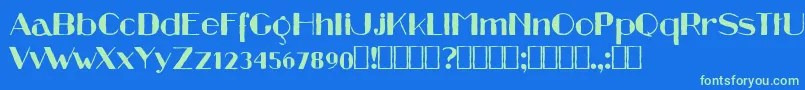 CordBlood Regular Font – Green Fonts on Blue Background