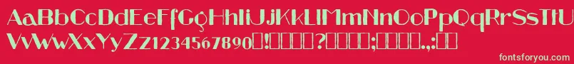 CordBlood Regular Font – Green Fonts on Red Background