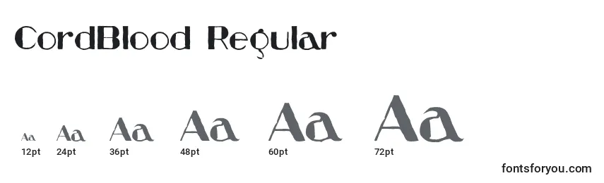 CordBlood Regular Font Sizes