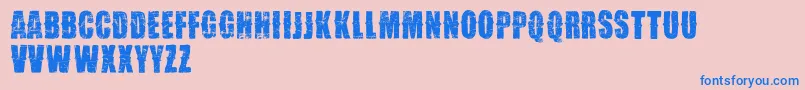 VtksDesgaste Font – Blue Fonts on Pink Background