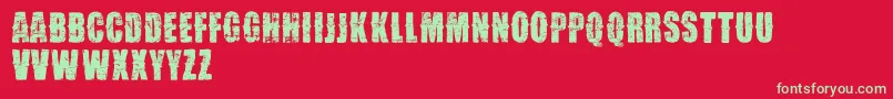 VtksDesgaste Font – Green Fonts on Red Background