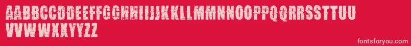 VtksDesgaste-Schriftart – Rosa Schriften auf rotem Hintergrund