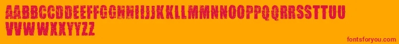 VtksDesgaste Font – Red Fonts on Orange Background