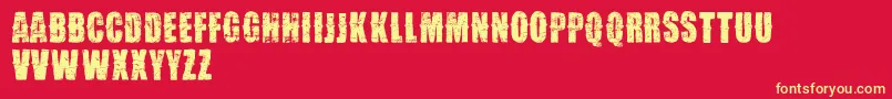 VtksDesgaste Font – Yellow Fonts on Red Background