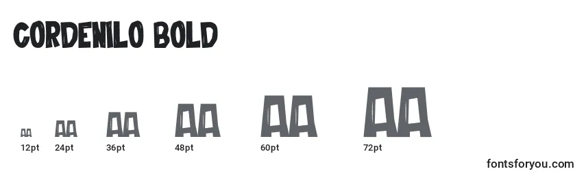 Cordenilo Bold Font Sizes