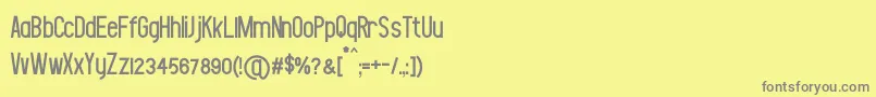 フォントCore – 黄色の背景に灰色の文字