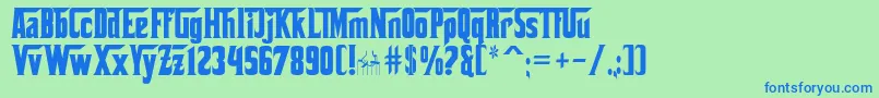 Шрифт Corleone – синие шрифты на зелёном фоне