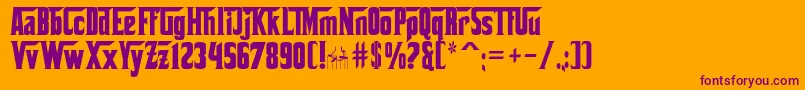 Шрифт Corleone – фиолетовые шрифты на оранжевом фоне