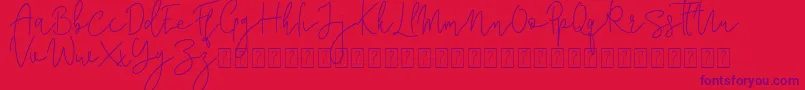 フォントCorline Signature – 赤い背景に紫のフォント