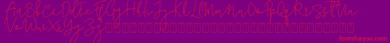 Corline Signature Font – Red Fonts on Purple Background