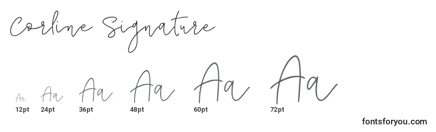 Corline Signature Font Sizes