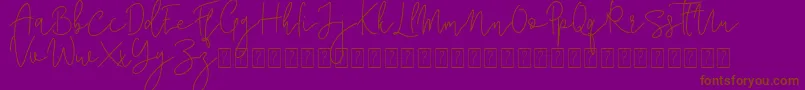 Corline Signature-Schriftart – Braune Schriften auf violettem Hintergrund
