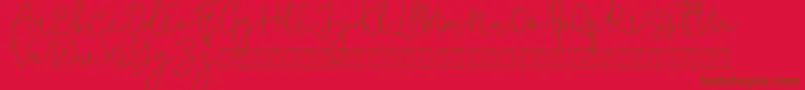 Corline Signature-fontti – ruskeat fontit punaisella taustalla