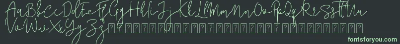 フォントCorline Signature – 黒い背景に緑の文字