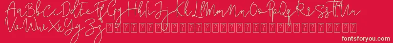 Corline Signature Font – Green Fonts on Red Background