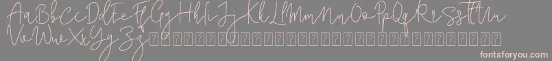 Corline Signature-fontti – vaaleanpunaiset fontit harmaalla taustalla