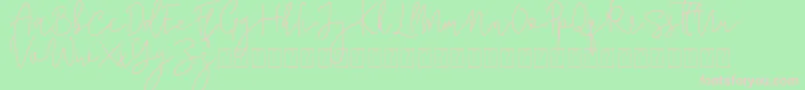 フォントCorline Signature – 緑の背景にピンクのフォント