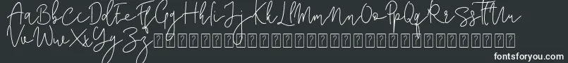 フォントCorline Signature – 黒い背景に白い文字
