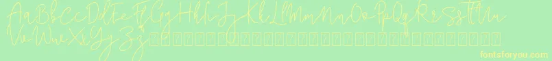 Corline Signature Font – Yellow Fonts on Green Background