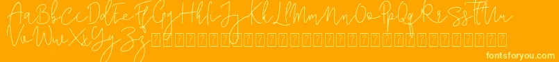 Corline Signature Font – Yellow Fonts on Orange Background