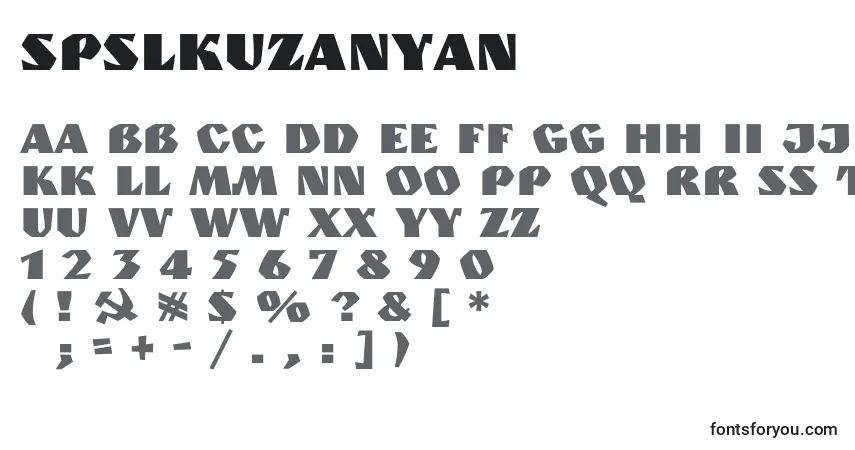 Czcionka Spslkuzanyan – alfabet, cyfry, specjalne znaki