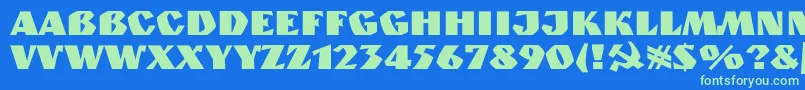 Spslkuzanyan Font – Green Fonts on Blue Background