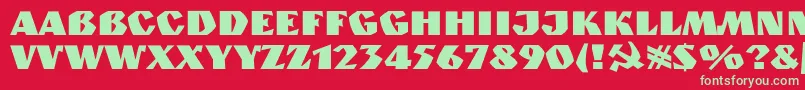 Spslkuzanyan Font – Green Fonts on Red Background