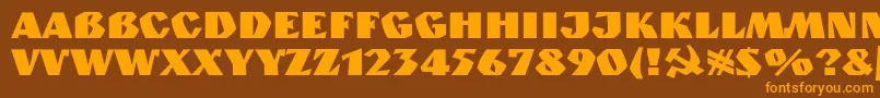 Spslkuzanyan Font – Orange Fonts on Brown Background