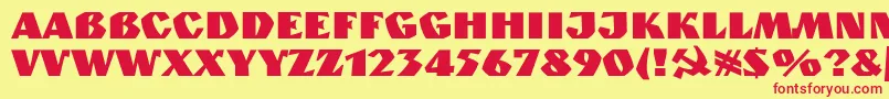 Spslkuzanyan Font – Red Fonts on Yellow Background