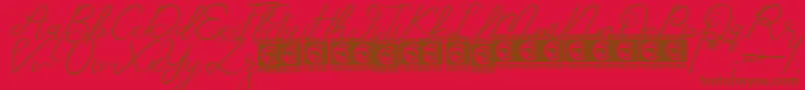 CorlitaScript Free Font – Brown Fonts on Red Background