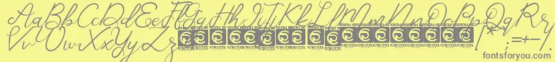 CorlitaScript Free Font – Gray Fonts on Yellow Background