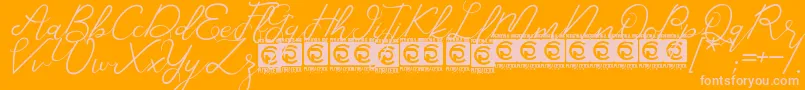 CorlitaScript Free-Schriftart – Rosa Schriften auf orangefarbenem Hintergrund