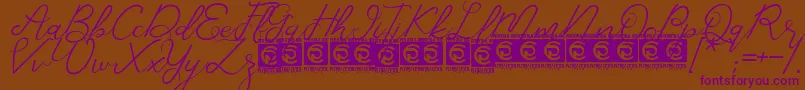 CorlitaScript Free Font – Purple Fonts on Brown Background