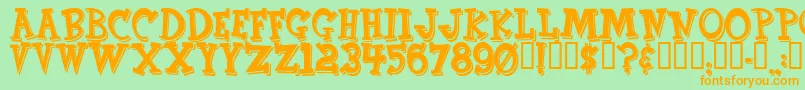 CornFed Font – Orange Fonts on Green Background