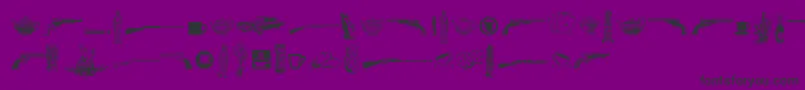 Cornucopia of Dingbats Seven Font – Black Fonts on Purple Background
