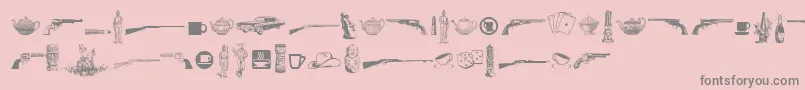 Czcionka Cornucopia of Dingbats Seven – szare czcionki na różowym tle