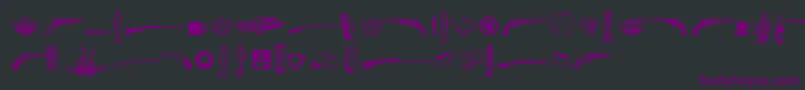 Cornucopia of Dingbats Seven Font – Purple Fonts on Black Background