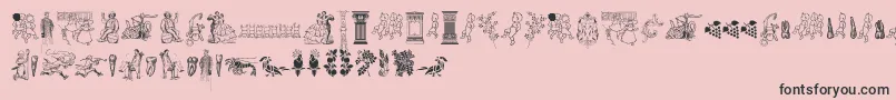 Cornucopia of Dingbats Two-Schriftart – Schwarze Schriften auf rosa Hintergrund