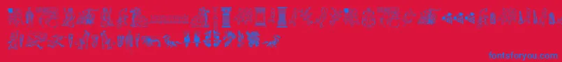 Czcionka Cornucopia of Dingbats Two – niebieskie czcionki na czerwonym tle