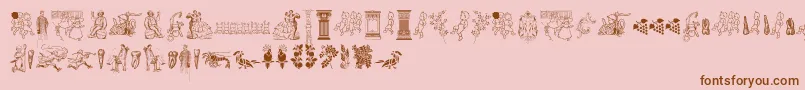 Cornucopia of Dingbats Two Font – Brown Fonts on Pink Background