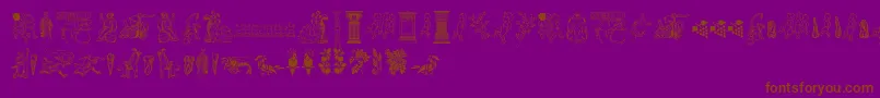 Cornucopia of Dingbats Two-Schriftart – Braune Schriften auf violettem Hintergrund