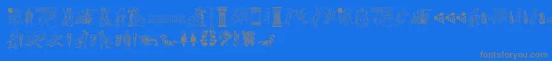 Czcionka Cornucopia of Dingbats Two – szare czcionki na niebieskim tle