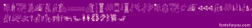 Cornucopia of Dingbats Two Font – Pink Fonts on Purple Background