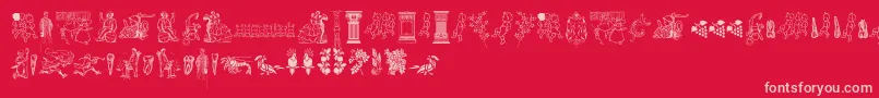 Fonte Cornucopia of Dingbats Two – fontes rosa em um fundo vermelho