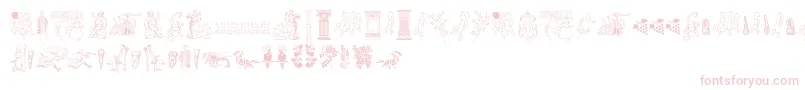 Cornucopia of Dingbats Two-Schriftart – Rosa Schriften auf weißem Hintergrund